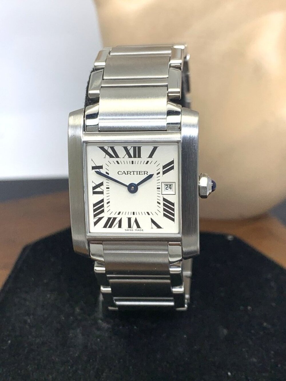 Cartier Tank Francaise W51011Q3 Women's Watch Swiss Quartz Stainless Steel 25mm